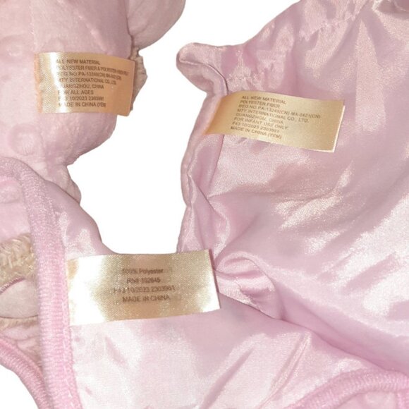 MTY International My First Easter Plush Bunny Minky Dot Rattle Bib Blanket Set - Picture 9 of 9